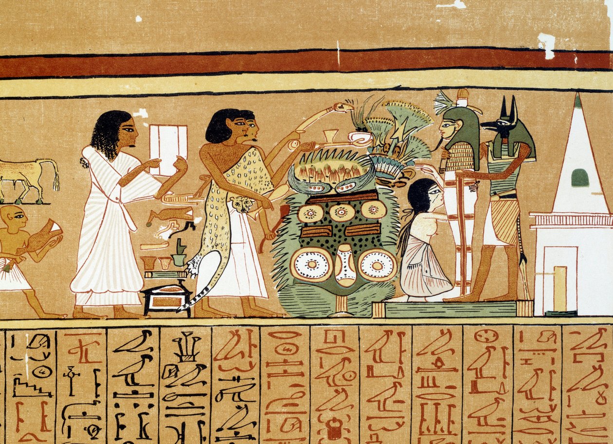 Kunst Ägypten: Die Mumie des Verstorbenen erhält die letzte Pflege von Artist Unknown