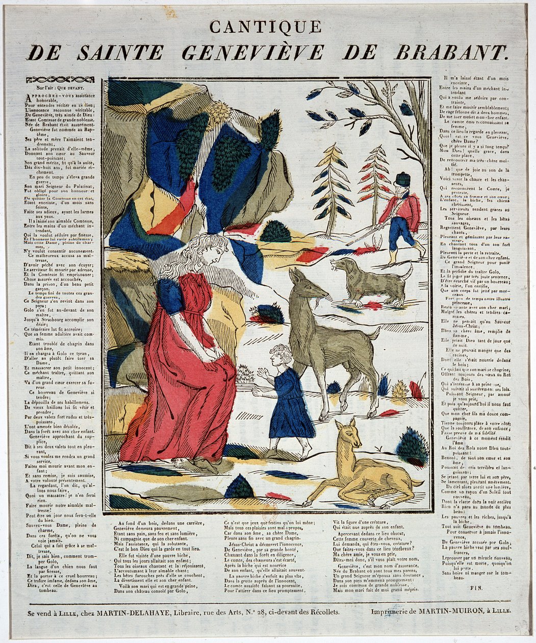 Cantique de sainte Geneviève de Brabant - Holzstich von Artist Unknown