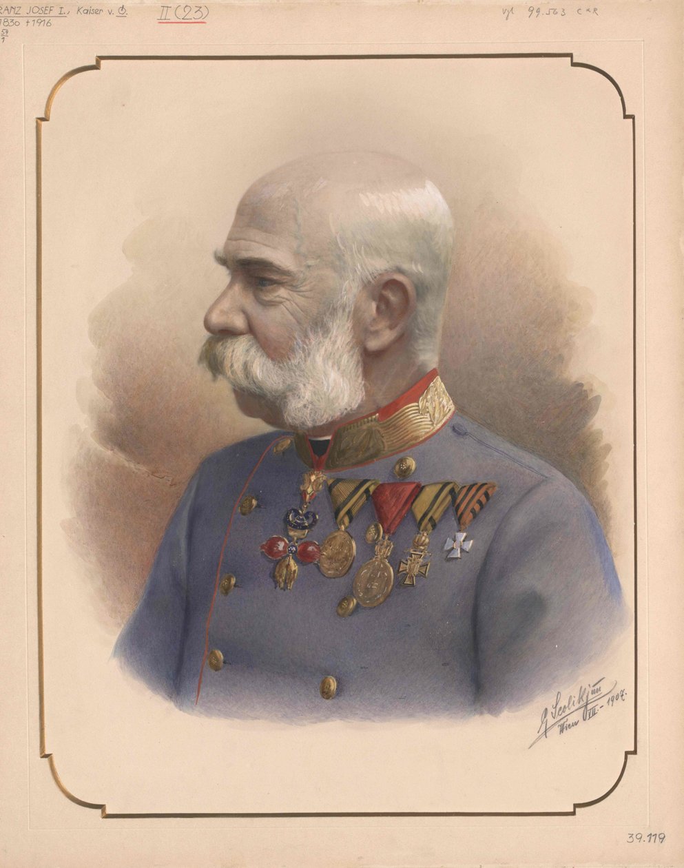 Kaiser von Österreich Franz Joseph I (Druck) von Artist Unknown