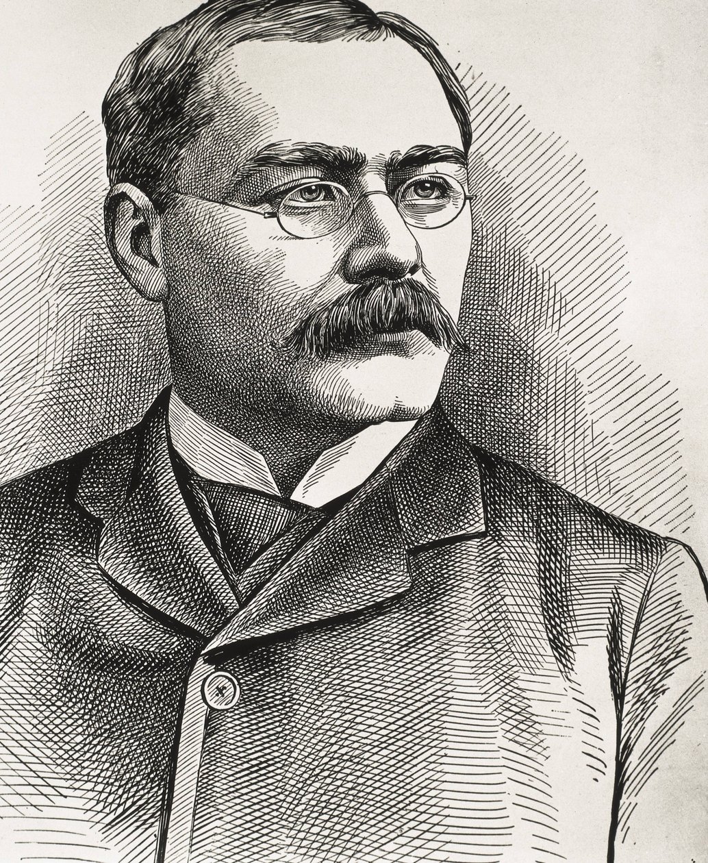 KIPLING, Rudyard (1865-1936). Britischer Schriftsteller, geboren in Indien. Nobelpreis für Literatur 1907. Porträt von Kipling. Gravur. von Artist Unknown