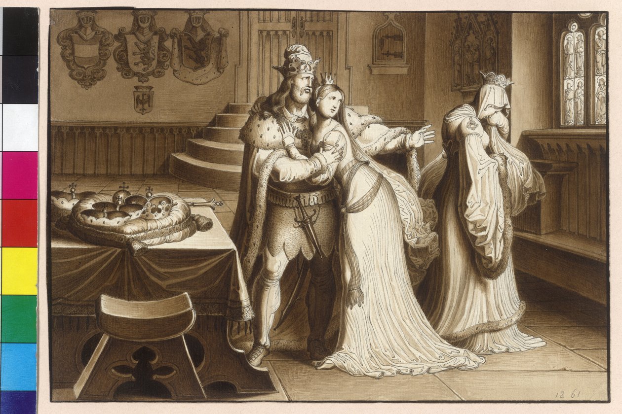 König Ottokar II verstößt seine Frau Margarete und heiratet Kunigunde von Artist Unknown