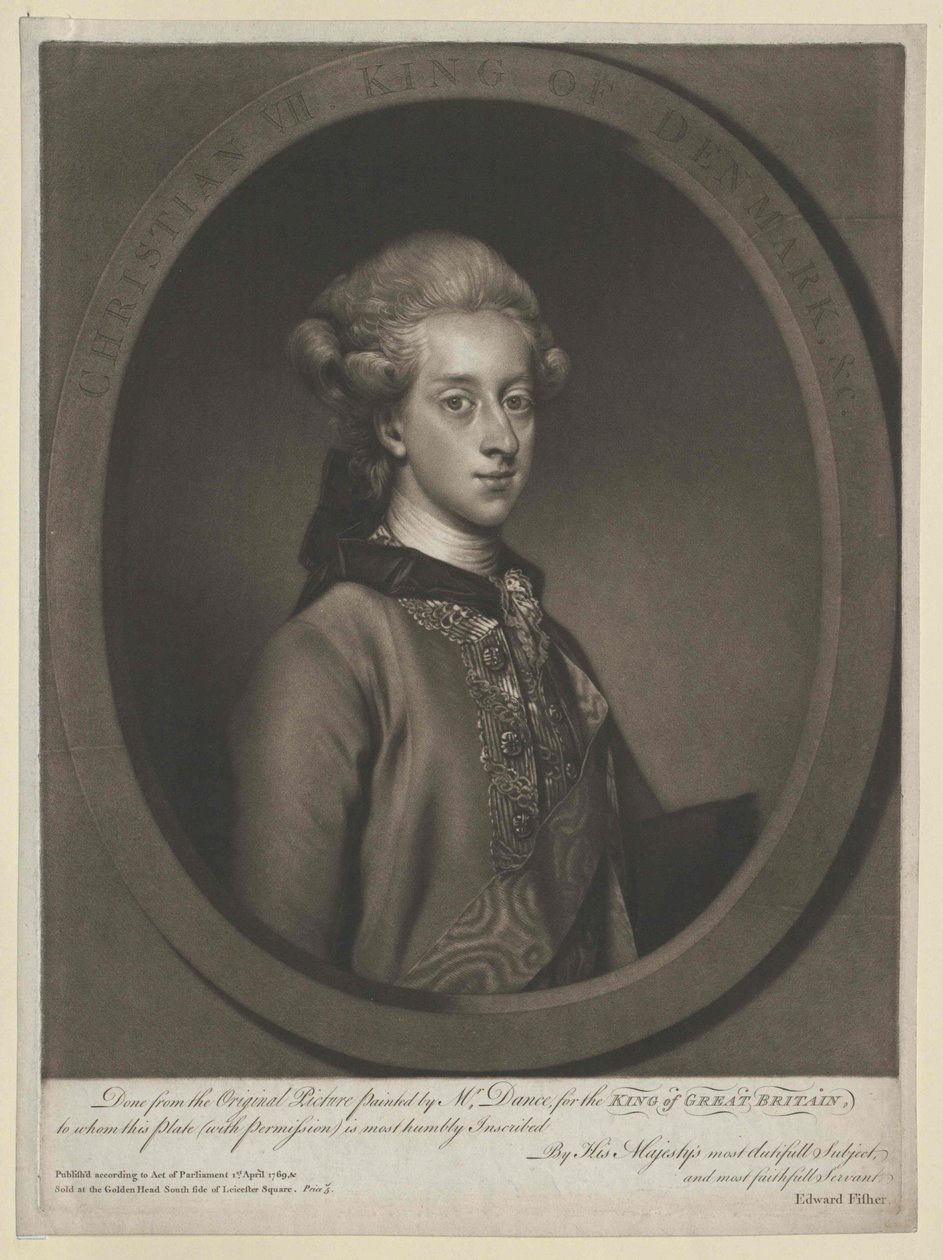 König von Dänemark Christian VII von Artist Unknown