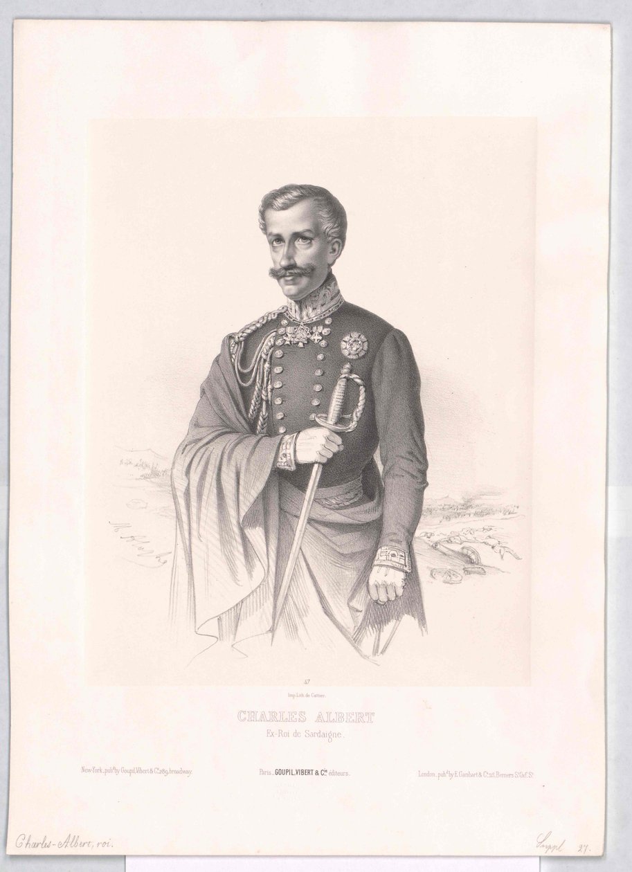 König von Sardinien Karl Albert von Artist Unknown