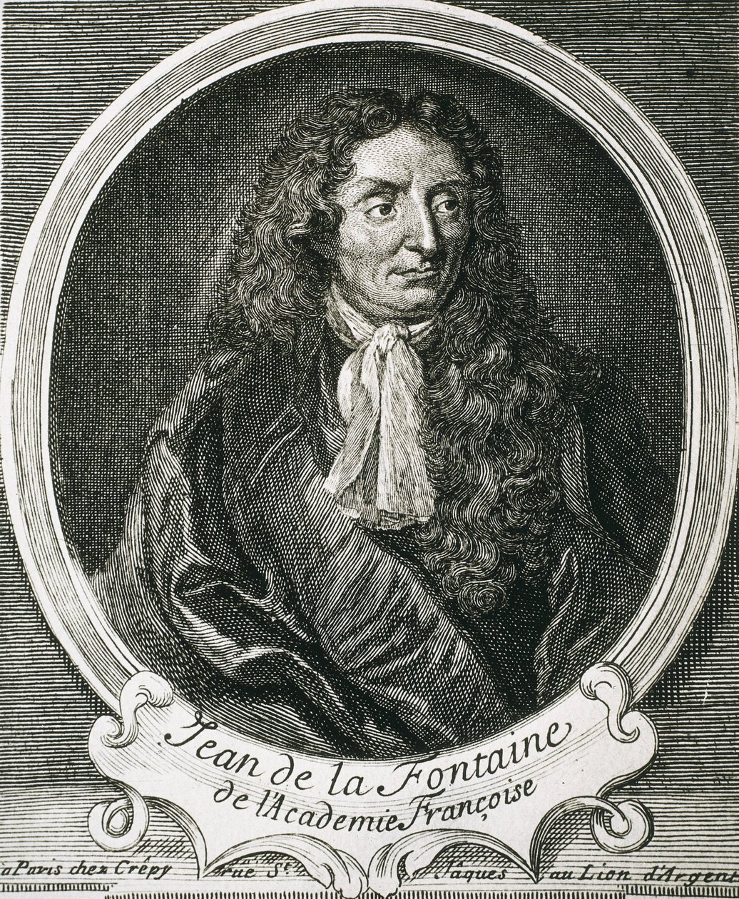 LA FONTAINE, Jean de (1621-1695). Englischer Schriftsteller. Radierung von Artist Unknown