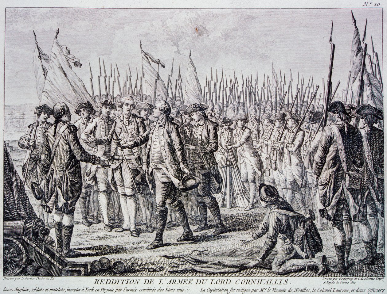 Lord Cornwallis Kapitulation der britischen Armee in Yorktown von Artist Unknown