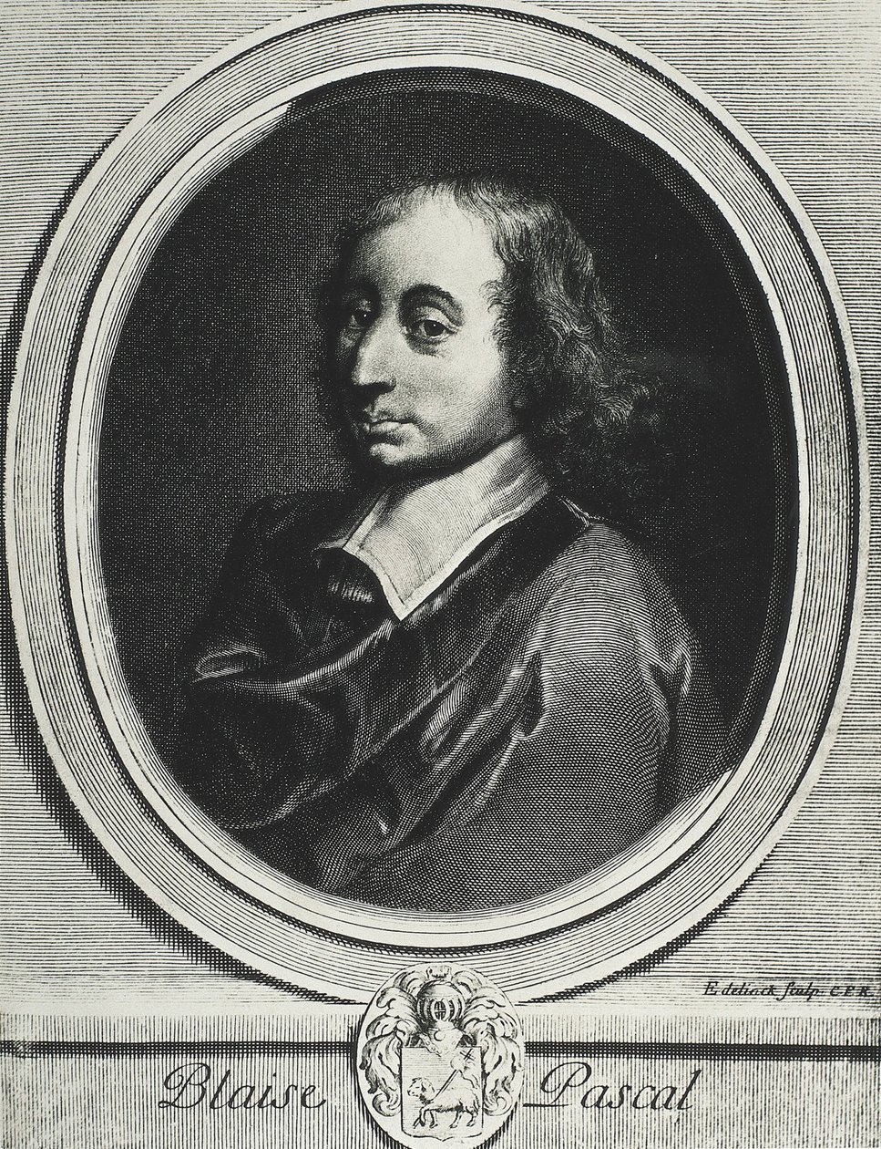 PASCAL, Blaise (1623-1662). Französischer Mathematiker, Physiker und Philosoph. Gravur von Artist Unknown