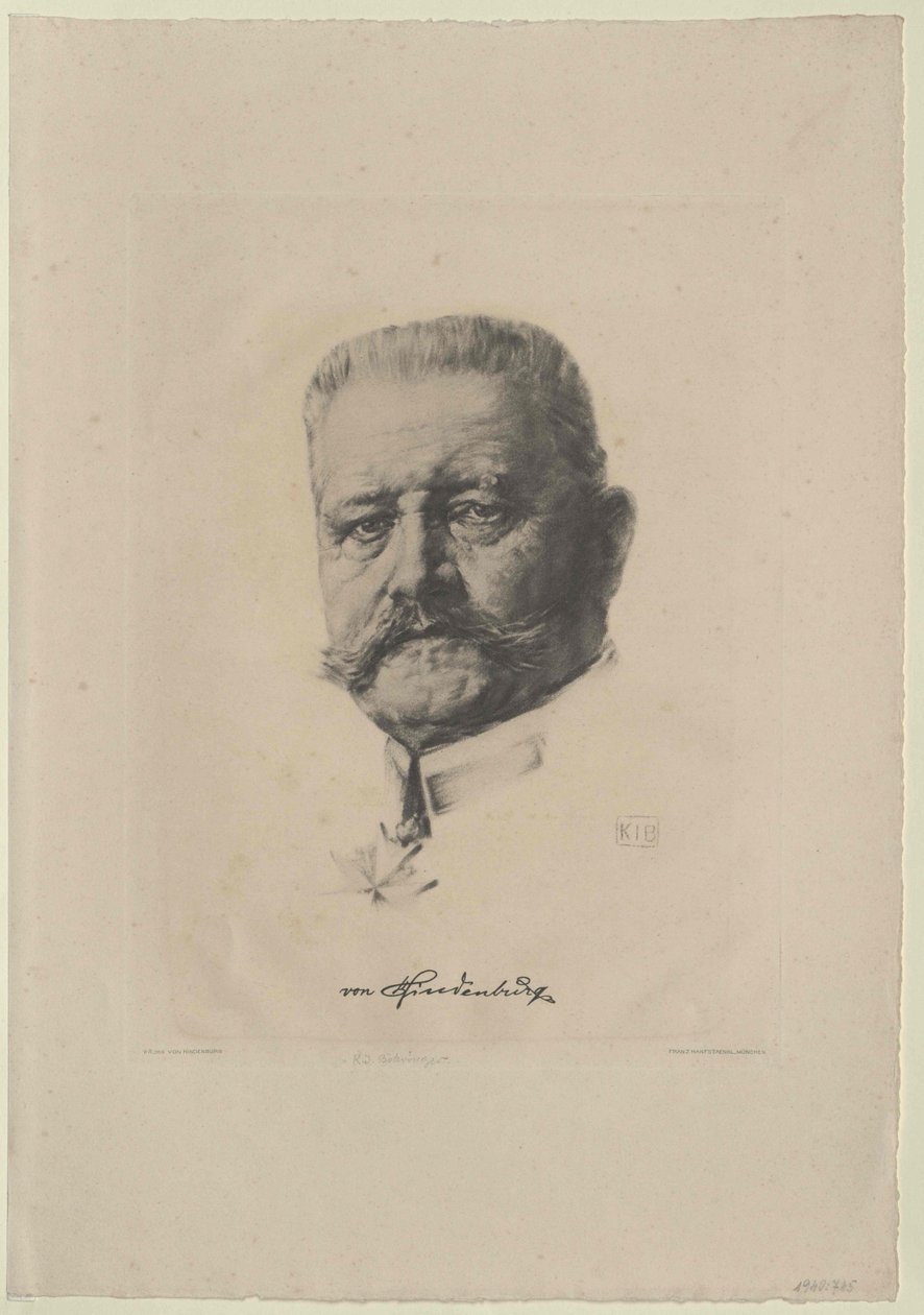 Paul von Beneckendorff Hindenburg von Artist Unknown
