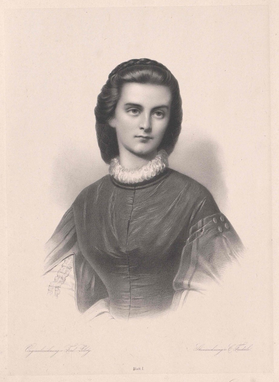 Prinzessin in Bayern-Gelnhausen Marie (Druck) von Artist Unknown