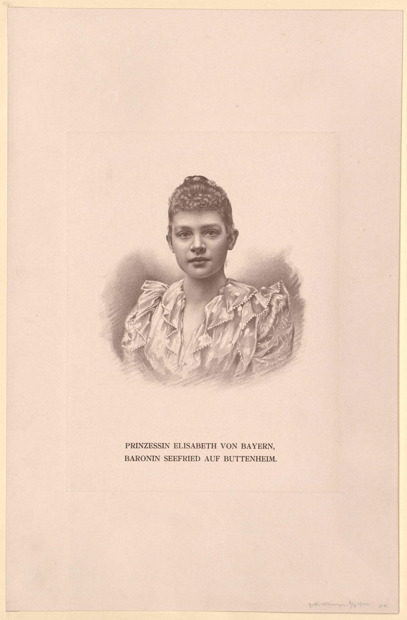 Prinzessin von Bayern Elisabeth (Druck) von Artist Unknown