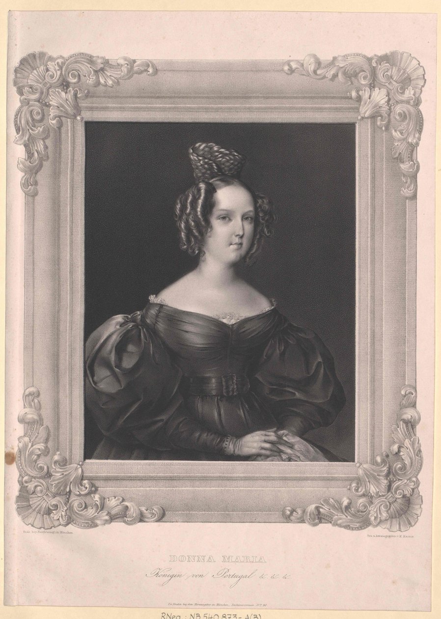 Königin von Portugal Maria II. da Gloria von Artist Unknown