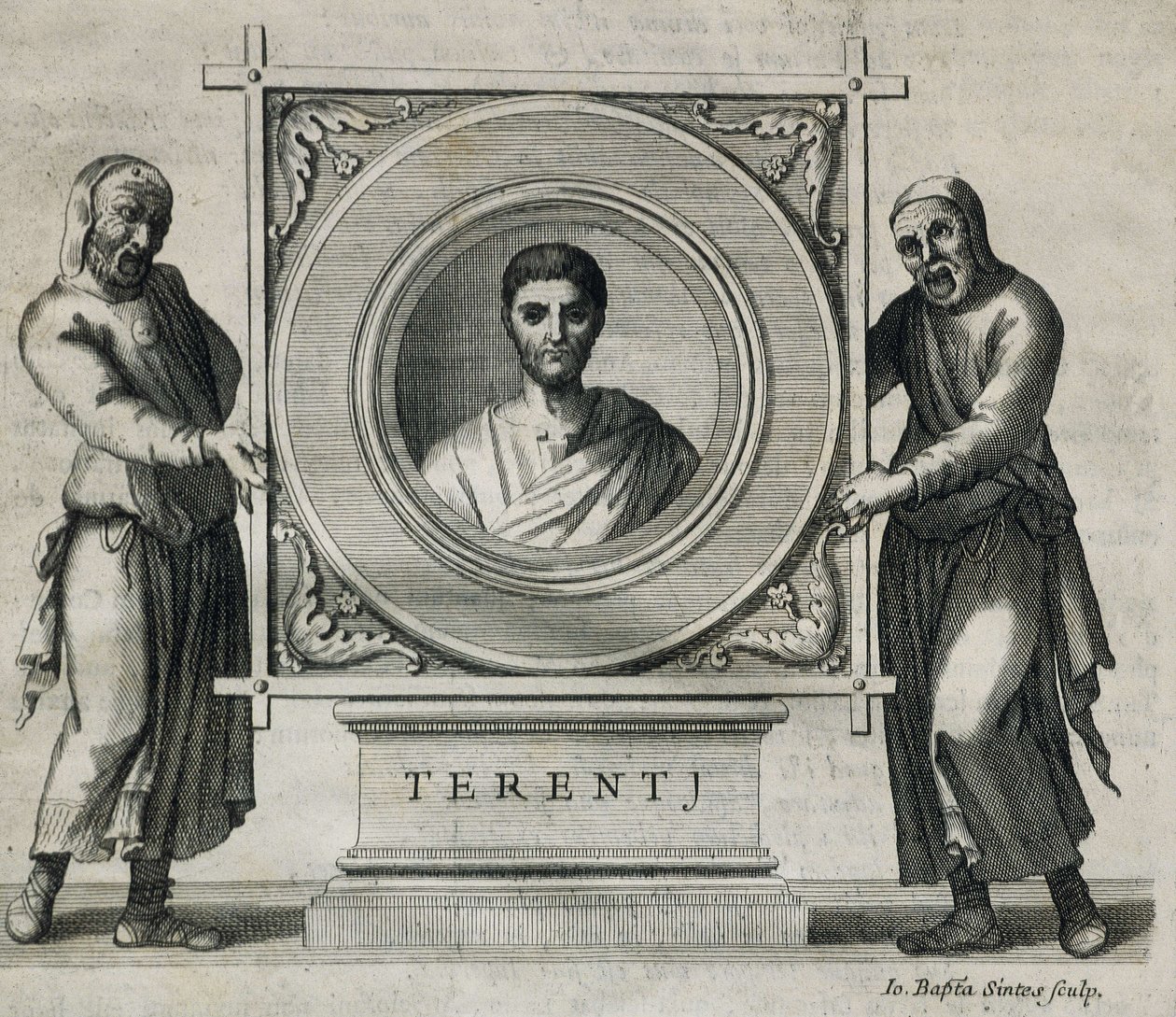 Publius Terentius Afer (190-154 v. Chr.). Dramatiker während der Römischen Republik. Gravur. 1736. Gravur von Artist Unknown