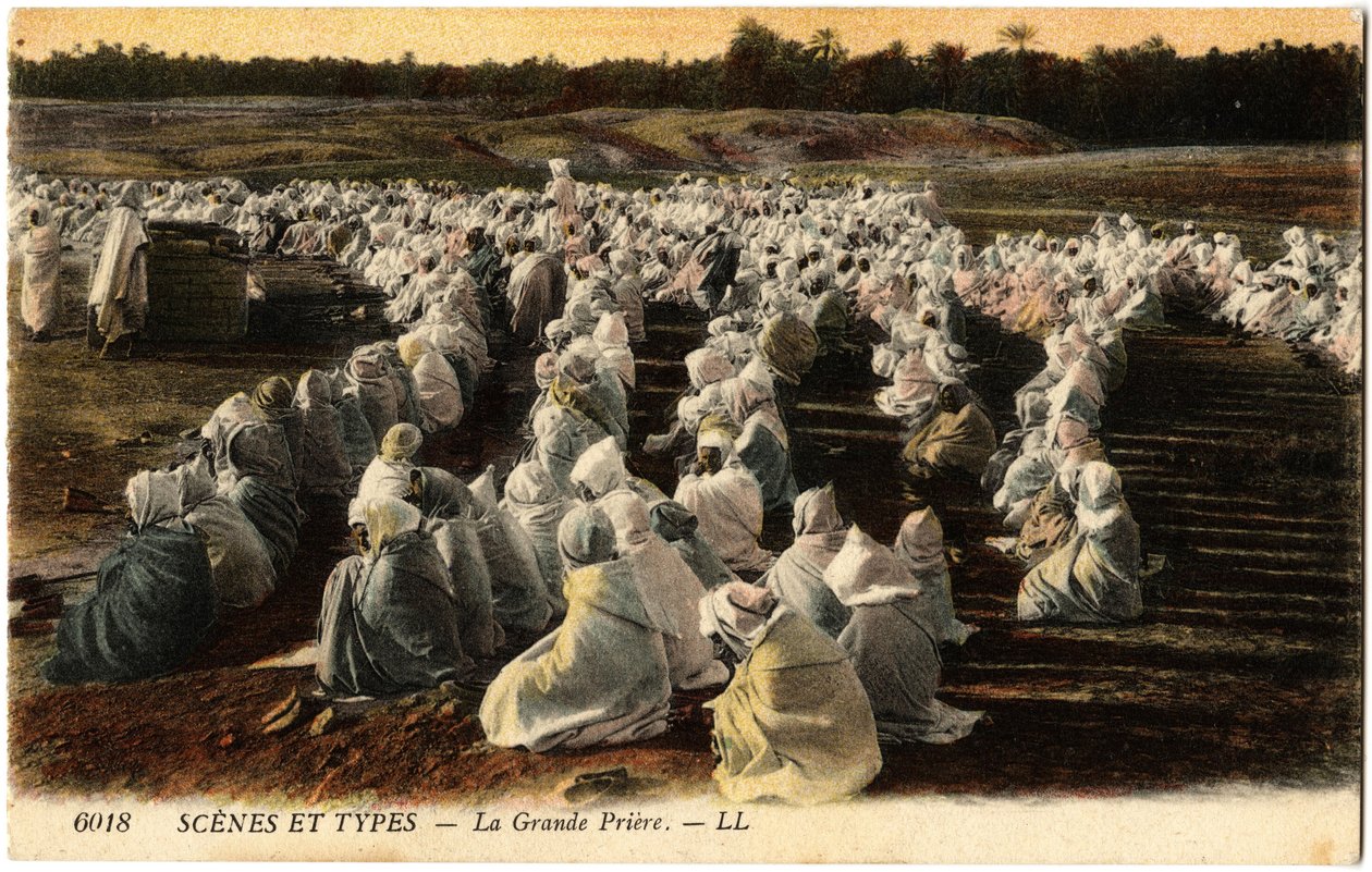 Das große Gebet der Muslime, Algerien. Postkarte aus der Sammlung Selva von Artist Unknown