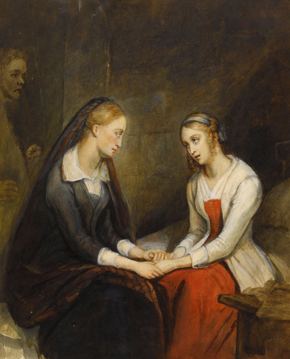 Effie und Jeanie Deans. Nach Walter Scotts The Heart of Mid-Lothian, erstes Viertel des 19. Jahrhunderts von Ary Scheffer