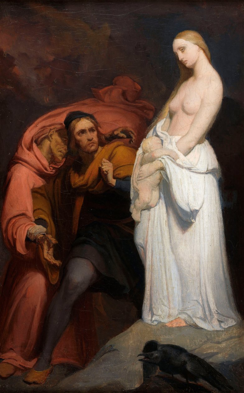 Marguerite hält ihr totes Kind, um 1846 von Ary Scheffer