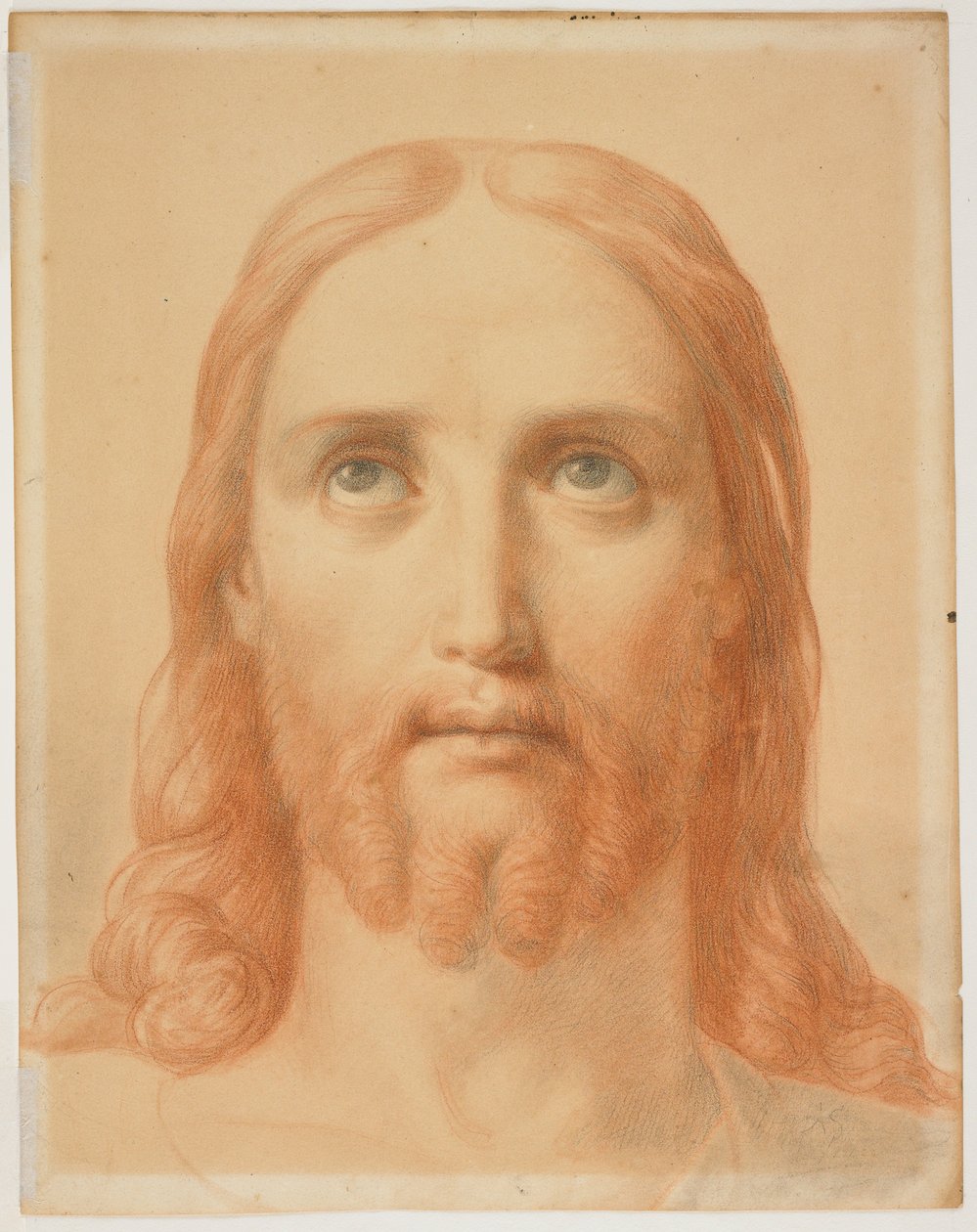 Studie für Christus Consolator (recto); Studie eines weiblichen Kopfes im Profil (verso) von Ary Scheffer