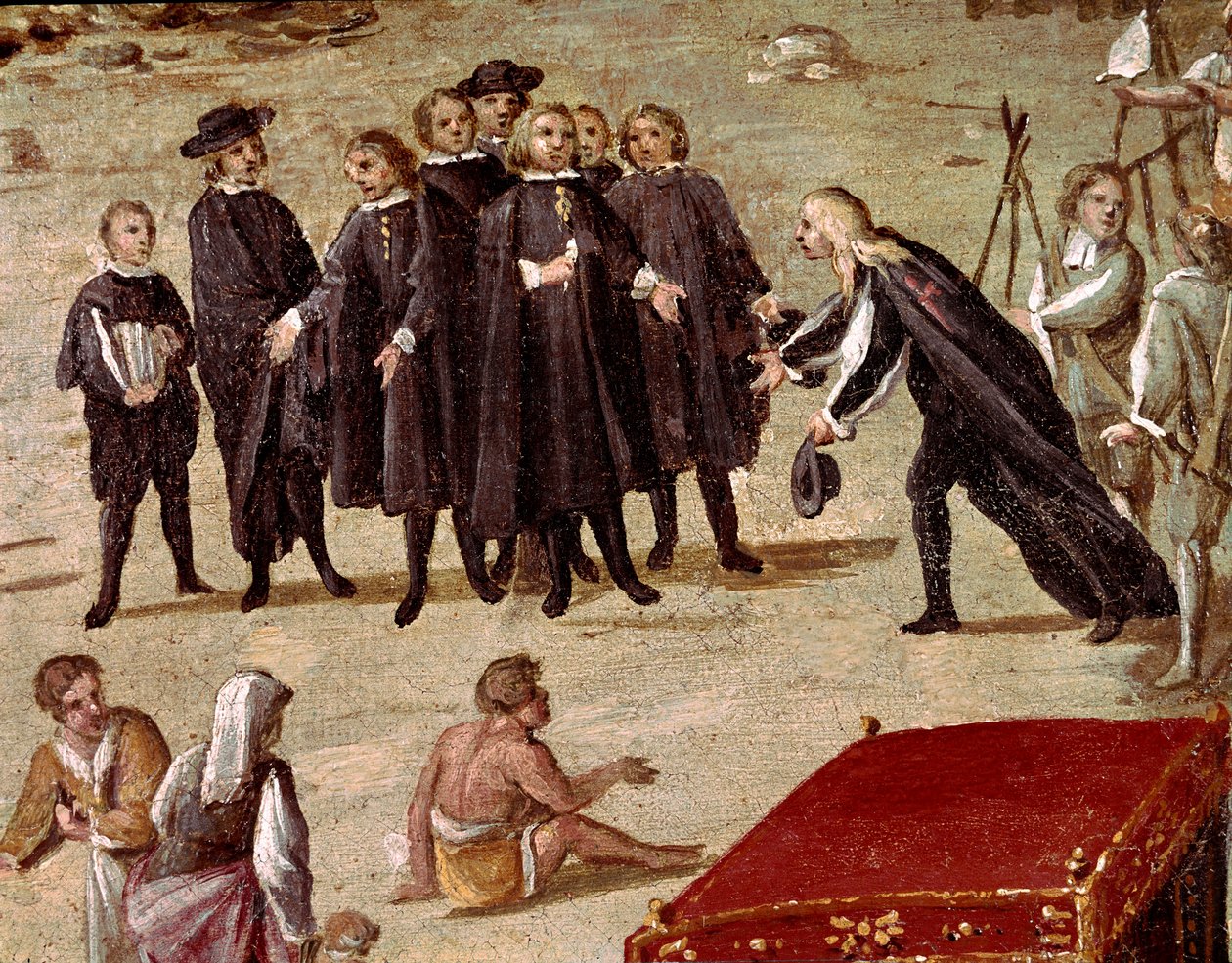 Platz des Gerichts der Vicaria in Neapel zur Zeit der Revolution von Masaniello (Detail) von Ascanio Luciani