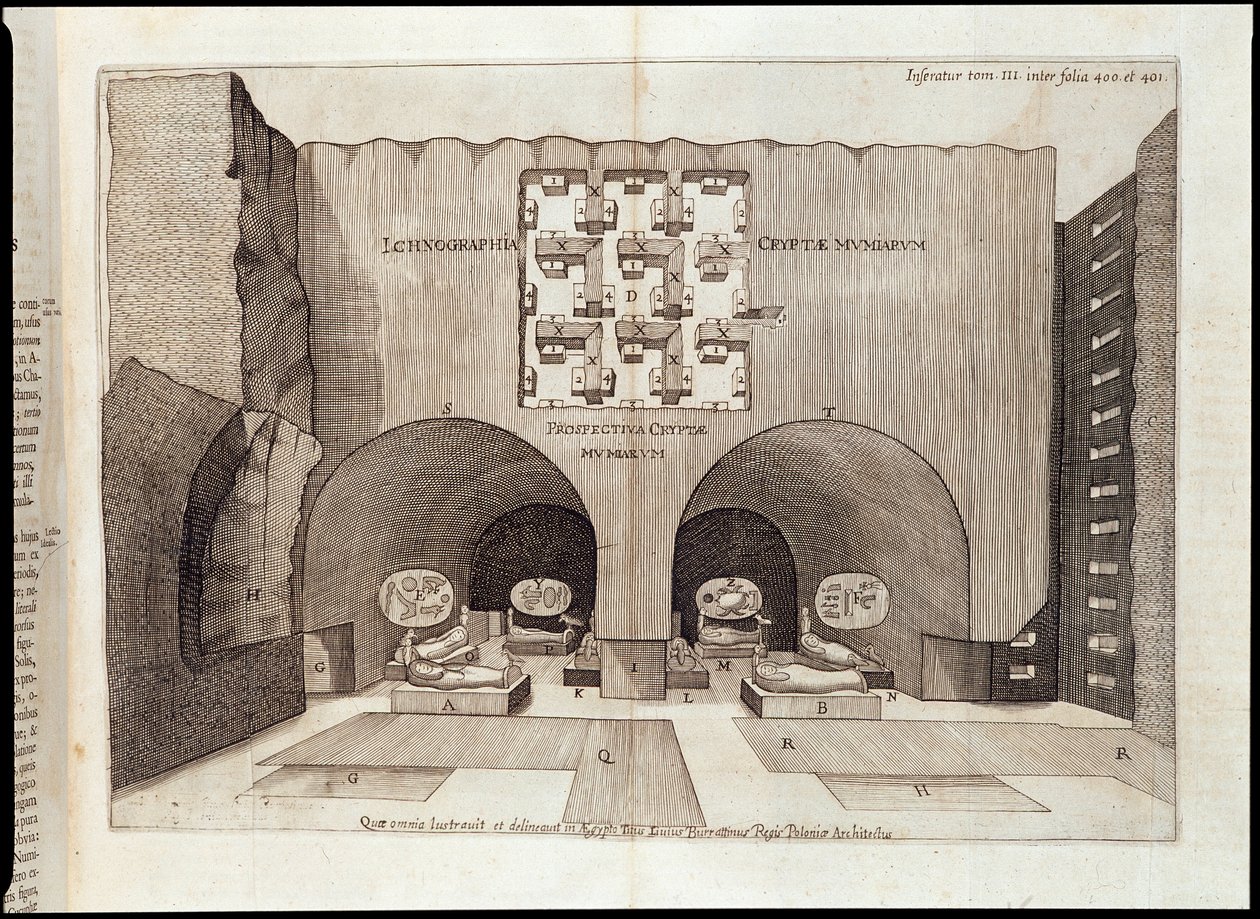 Innenansicht einer Pyramide - in „Sphynx mystagoga“ von Athanase Kircher von Athanasius Kircher