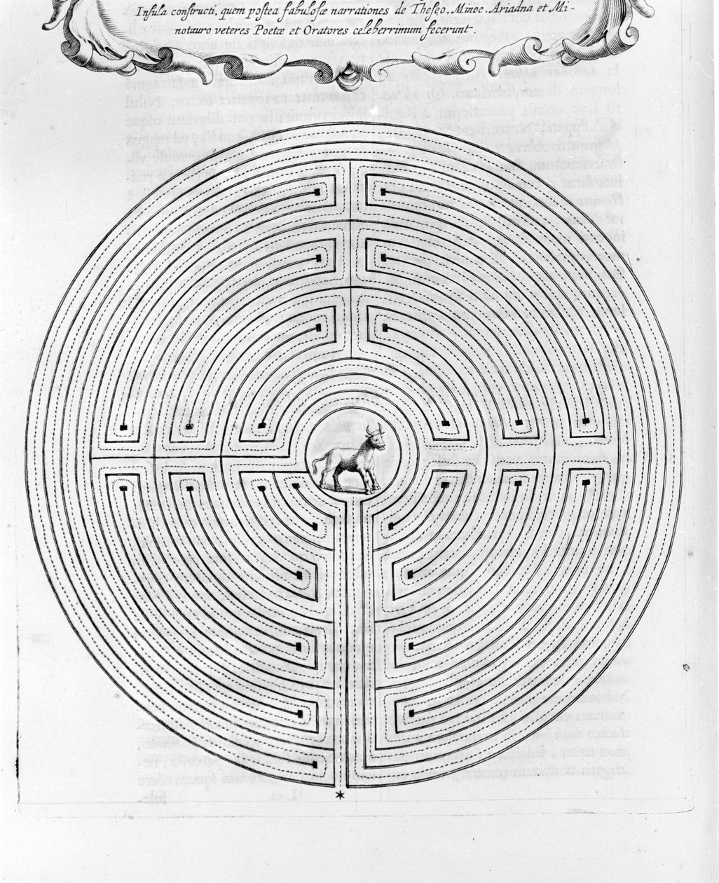 Das Labyrinth von Knossos, entworfen von Daedalus - In der Mitte ist der Minotaurus - „Turris Babel“ von Athanasius Kircher - Amsterdam von Athanasius Kircher