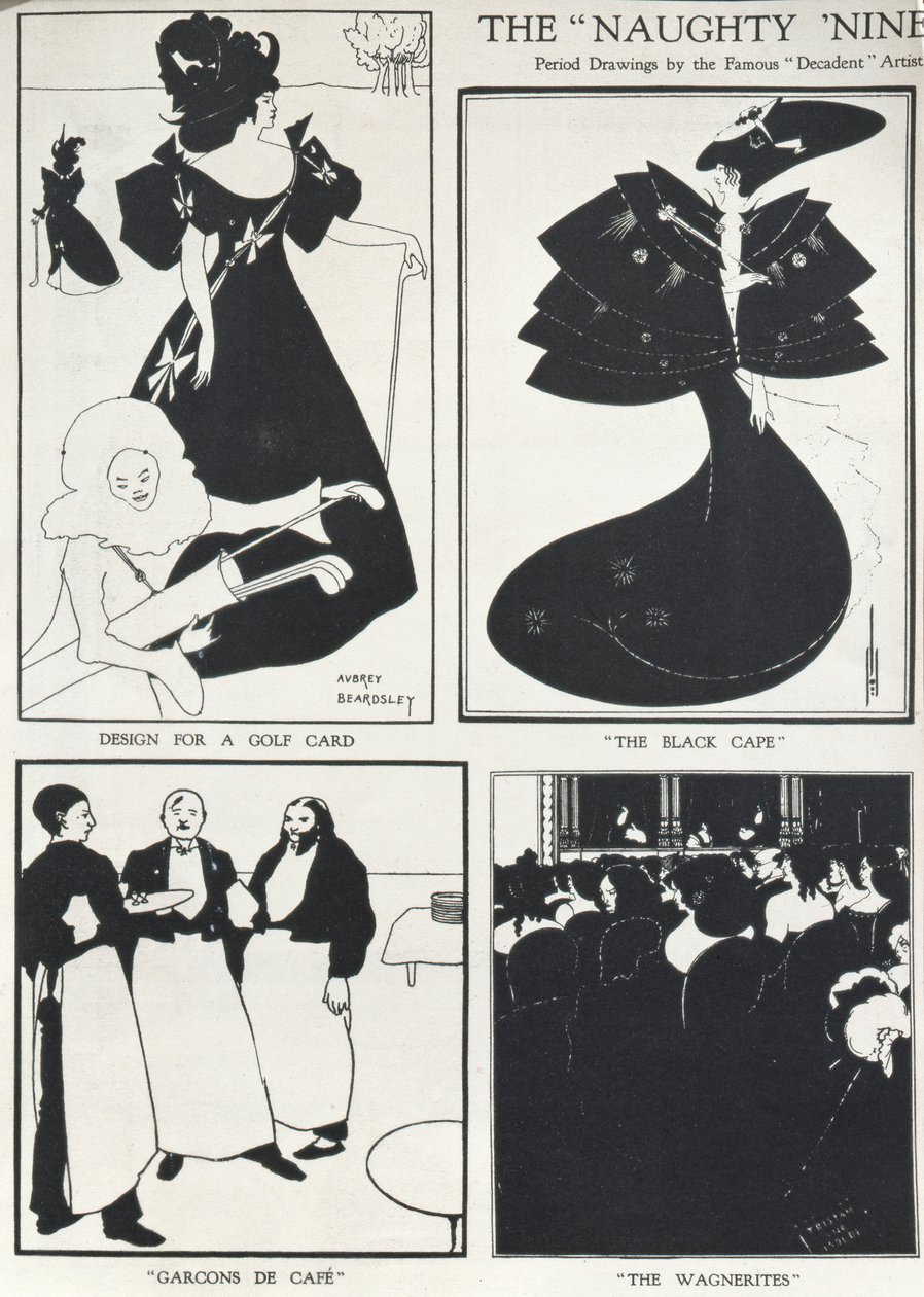 Die unartigen Neunziger, Periodenzeichnungen des berühmten dekadenten Künstlers von Aubrey Beardsley