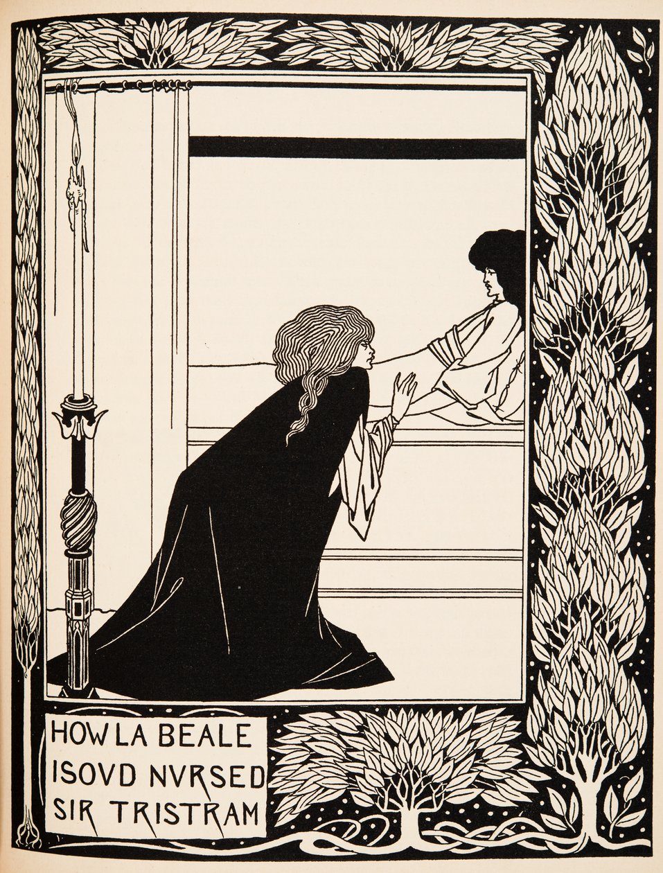 Wie La Beale Isoud Sir Tristram pflegte von Aubrey Beardsley