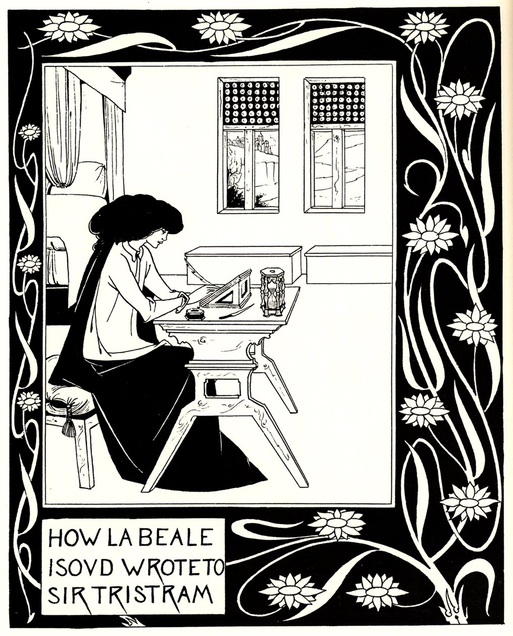 Wie La Beale Isoud an Sir Tristram schrieb. Illustration zum Buch Le Morte d