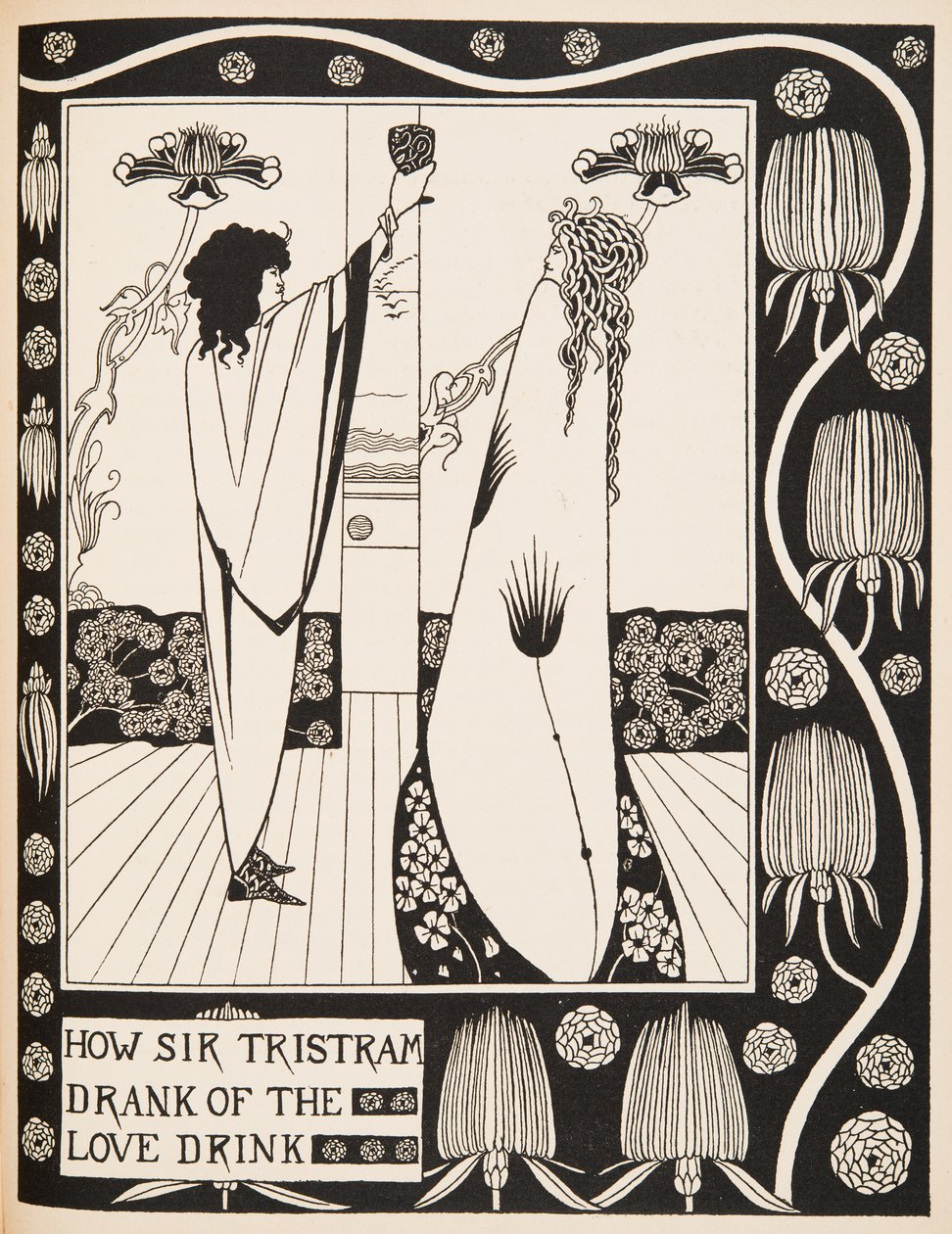 Wie Sir Tristram den Liebestrank trank von Aubrey Beardsley