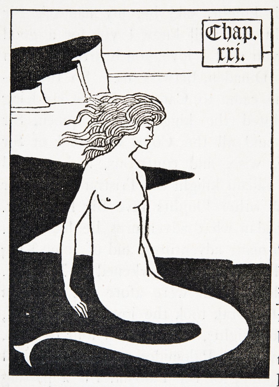 Meerjungfrau. Kapitelüberschrift von Aubrey Beardsley