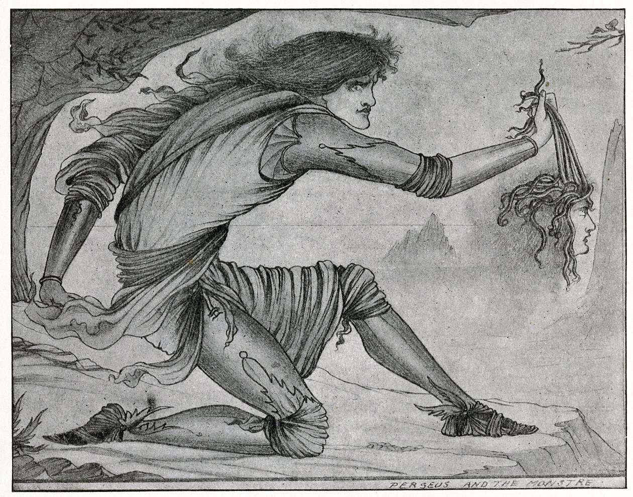 Perseus und die Gorgone von Aubrey Beardsley