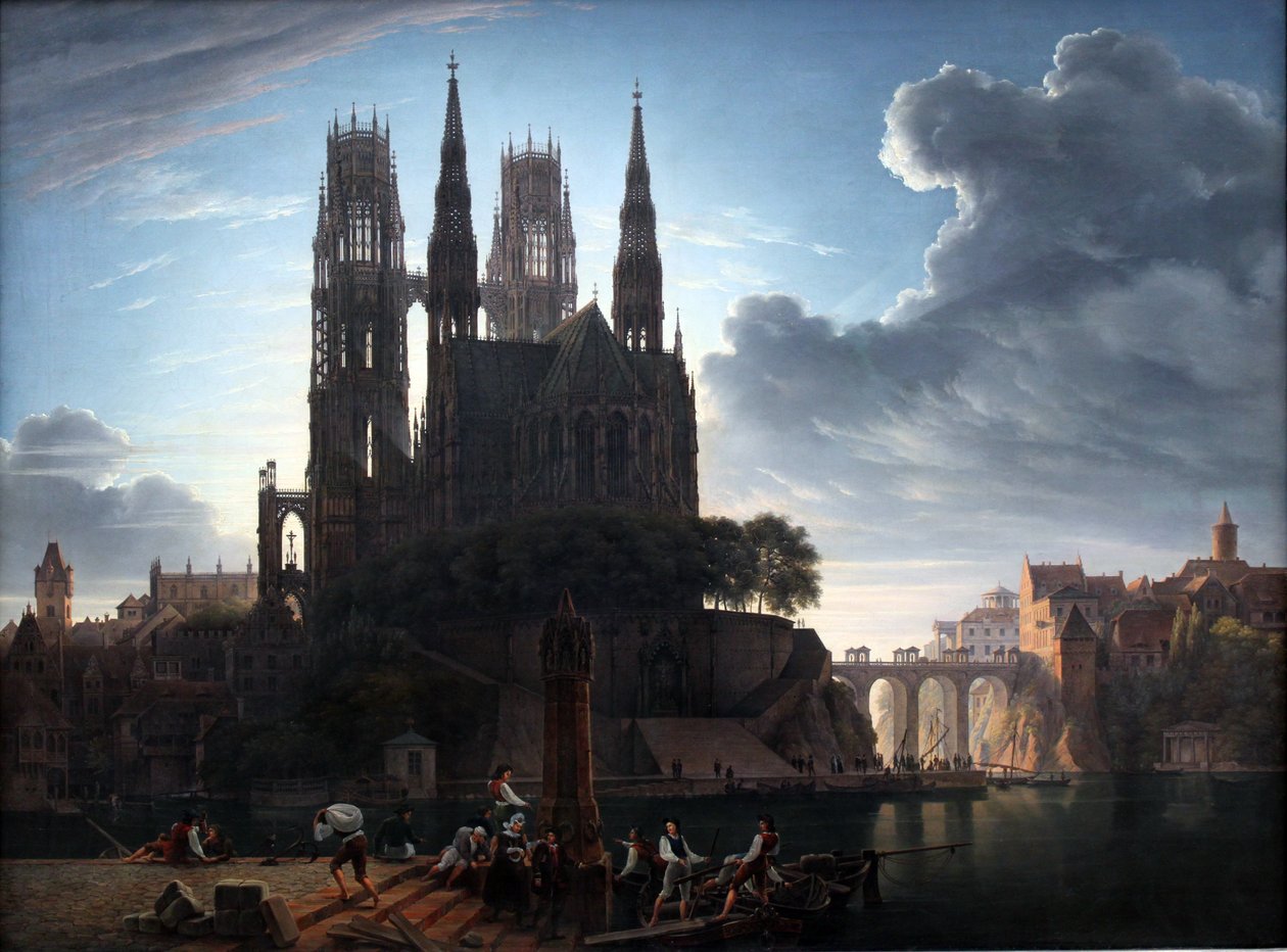 Gotische Kathedrale am Wasser von August Ahlborn
