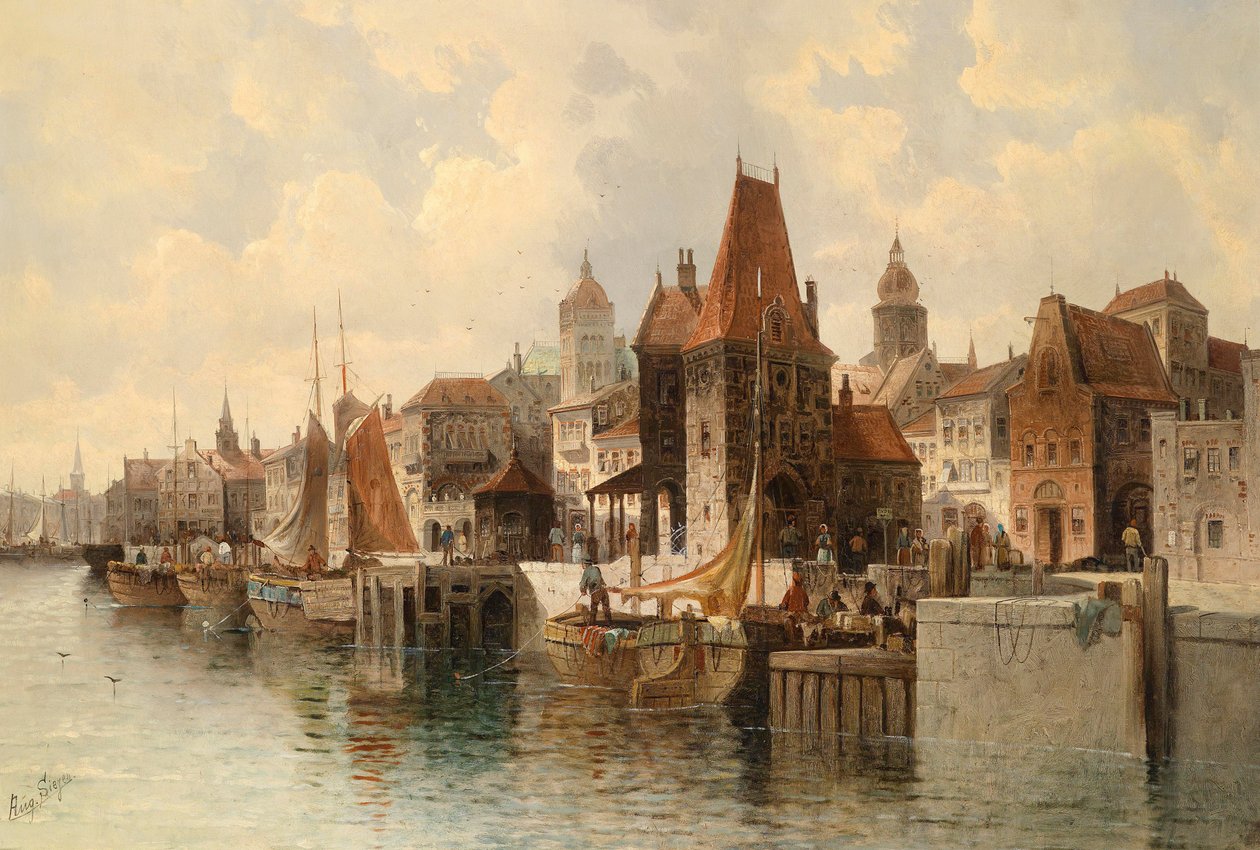 (Fiktive) Stadt am Fluss von August von Siegen