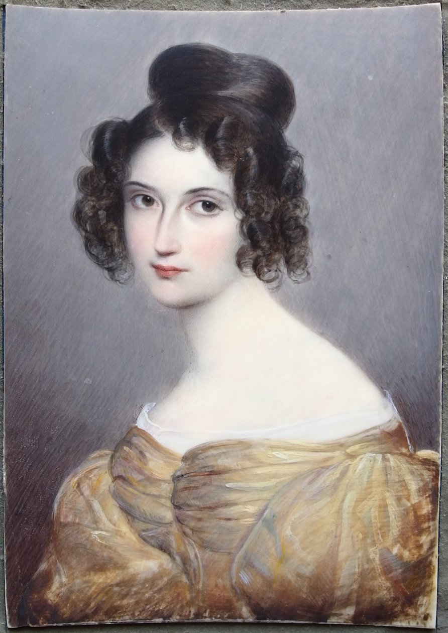 Miniatur, August Grahl, unbekannte Dame 1, Elfenbein von August Grahl