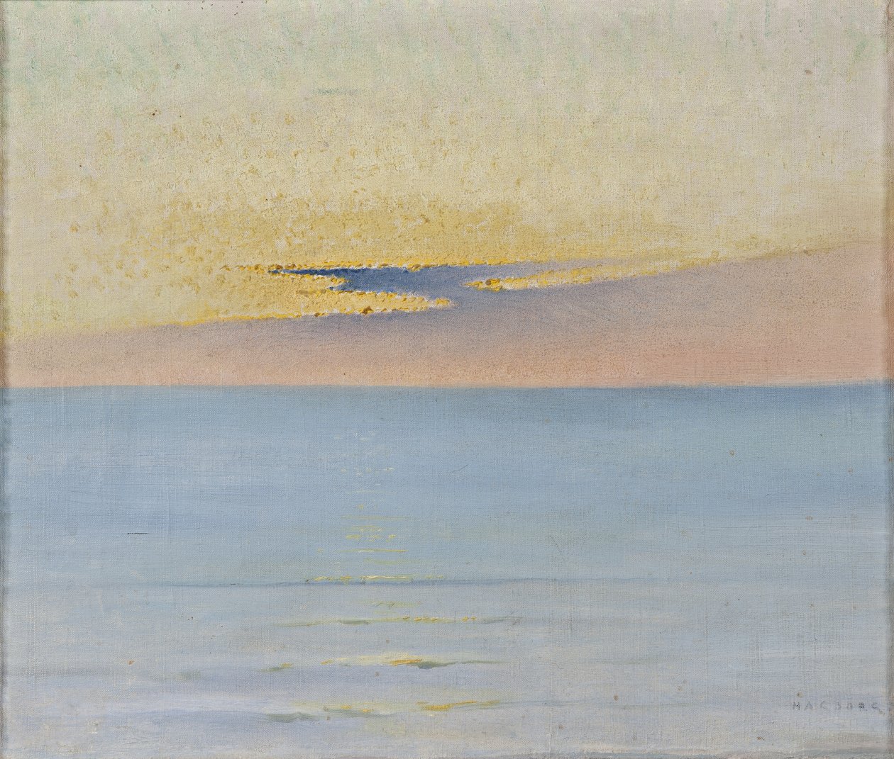 Meer im Sonnenuntergang von August Hagborg