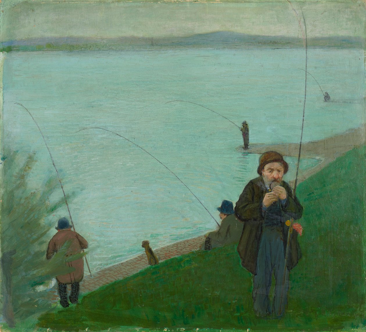 Angler am Rhein von August Macke