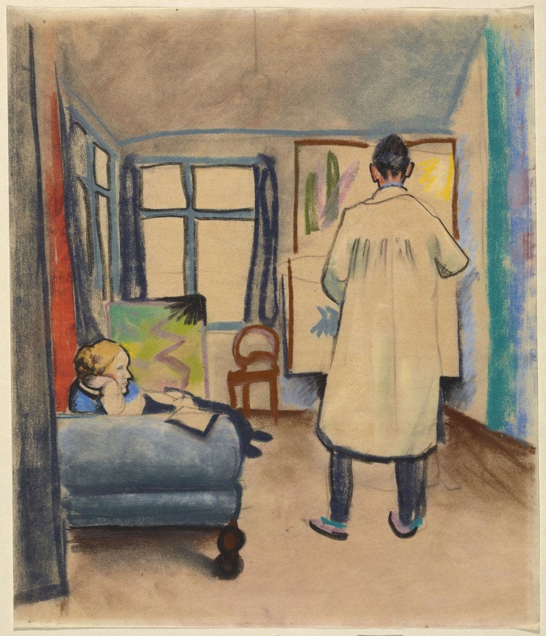 Franz und Maria Marc im Atelier bei August Macke in Bonn von August Macke