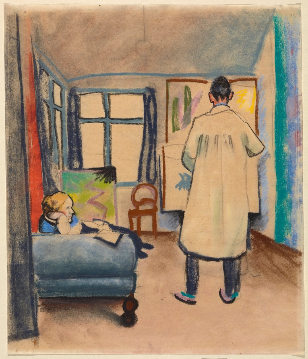 Franz und Maria Marc im Atelier bei August Macke in Bonn von August Macke