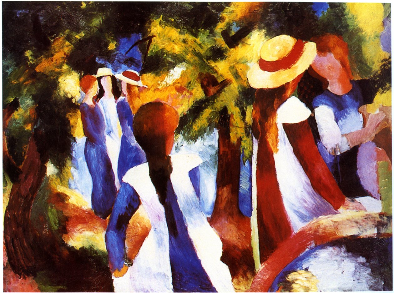 Mädchen unter Bäumen von August Macke