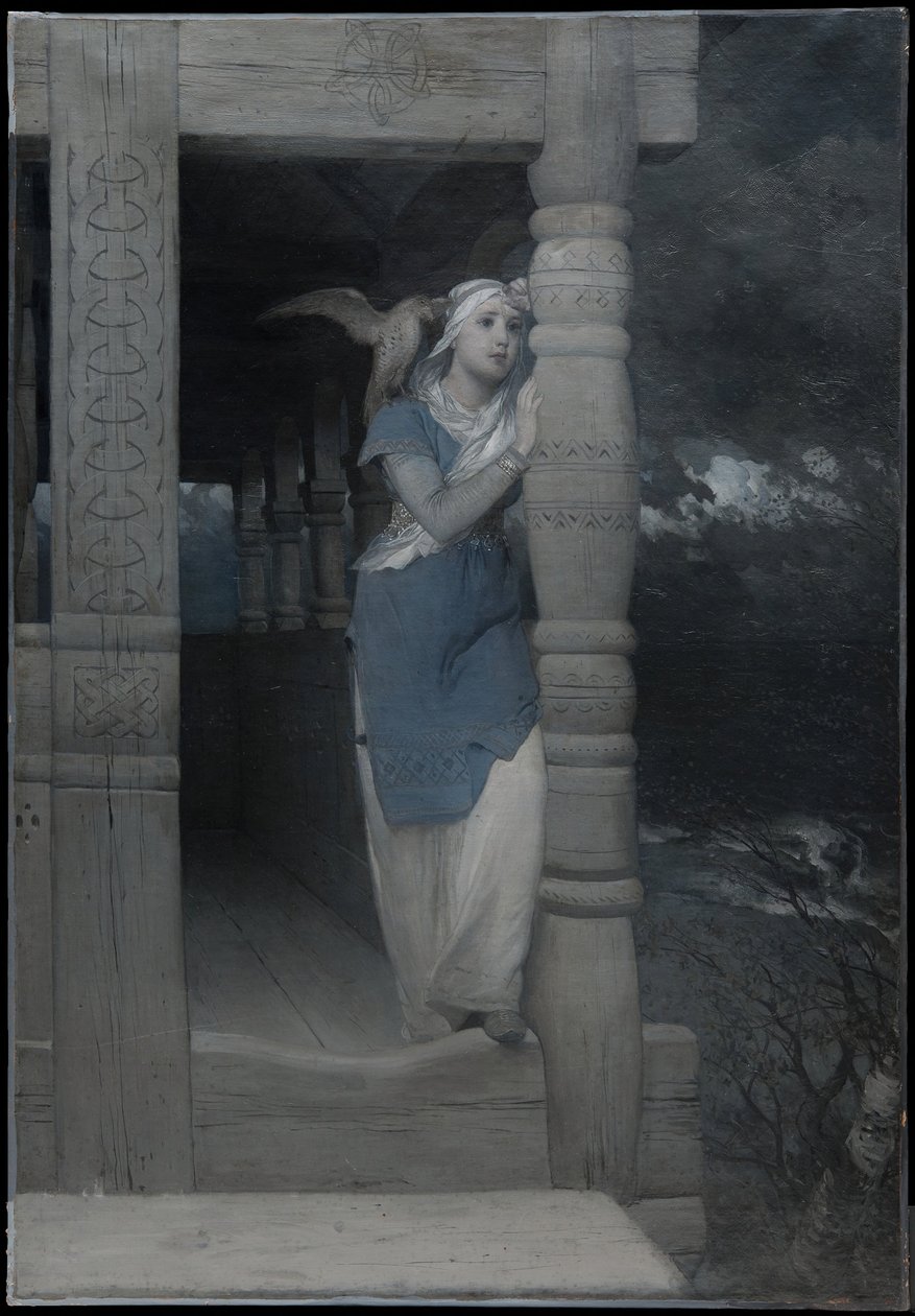 Ingeborgs Klage, Illustration für eine neue Ausgabe von Frithiofs Saga von Esaias Tegnér, veröffentlicht 1888 von August Malmström