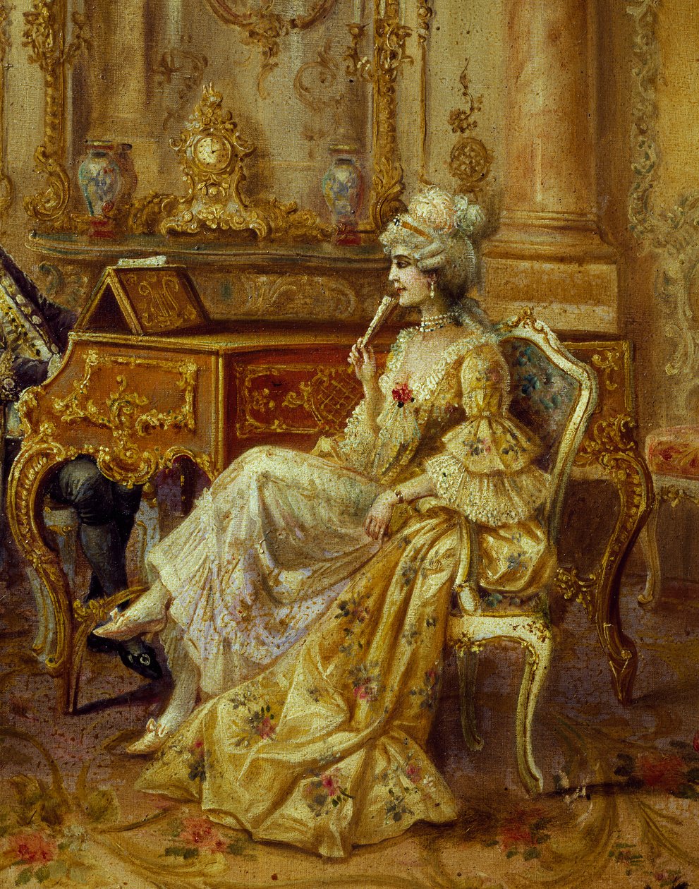 Am Klavier, von Stephan Sedlacek (1868-1936), Detail von August Stephan Sedlacek