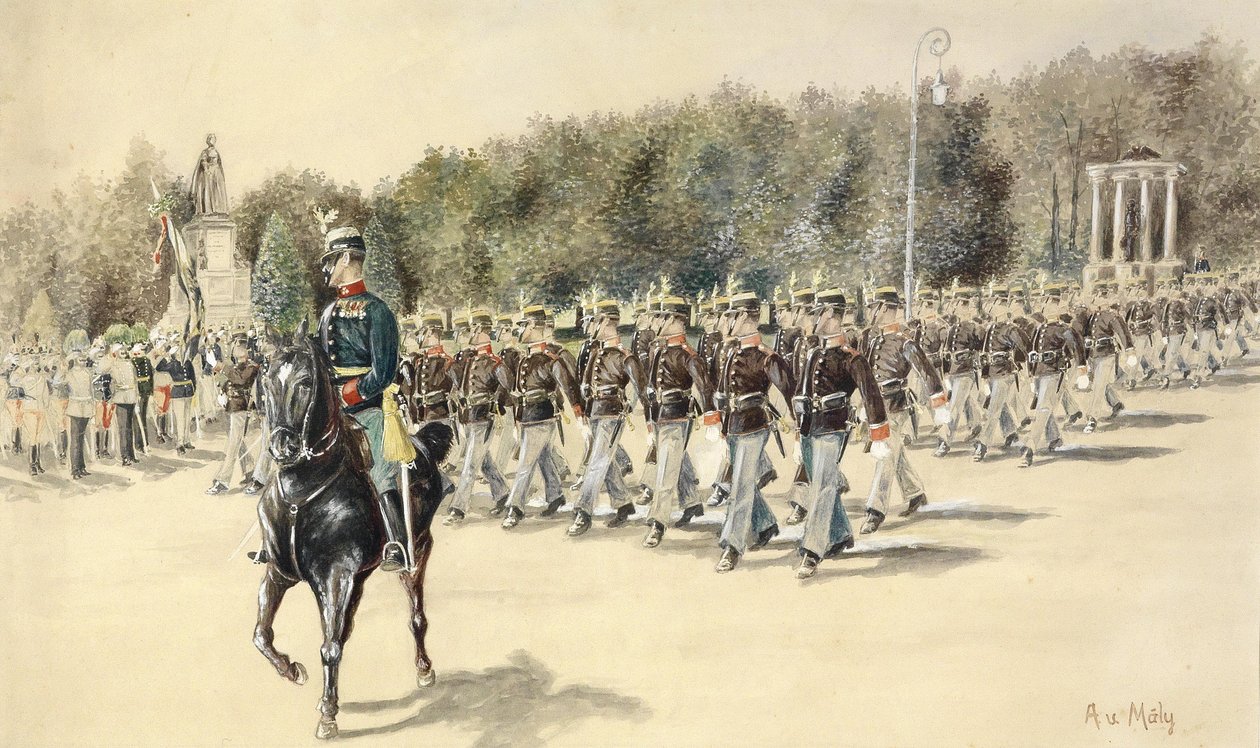 Maly Defilierung des Akademikerbataillons von August von Maly