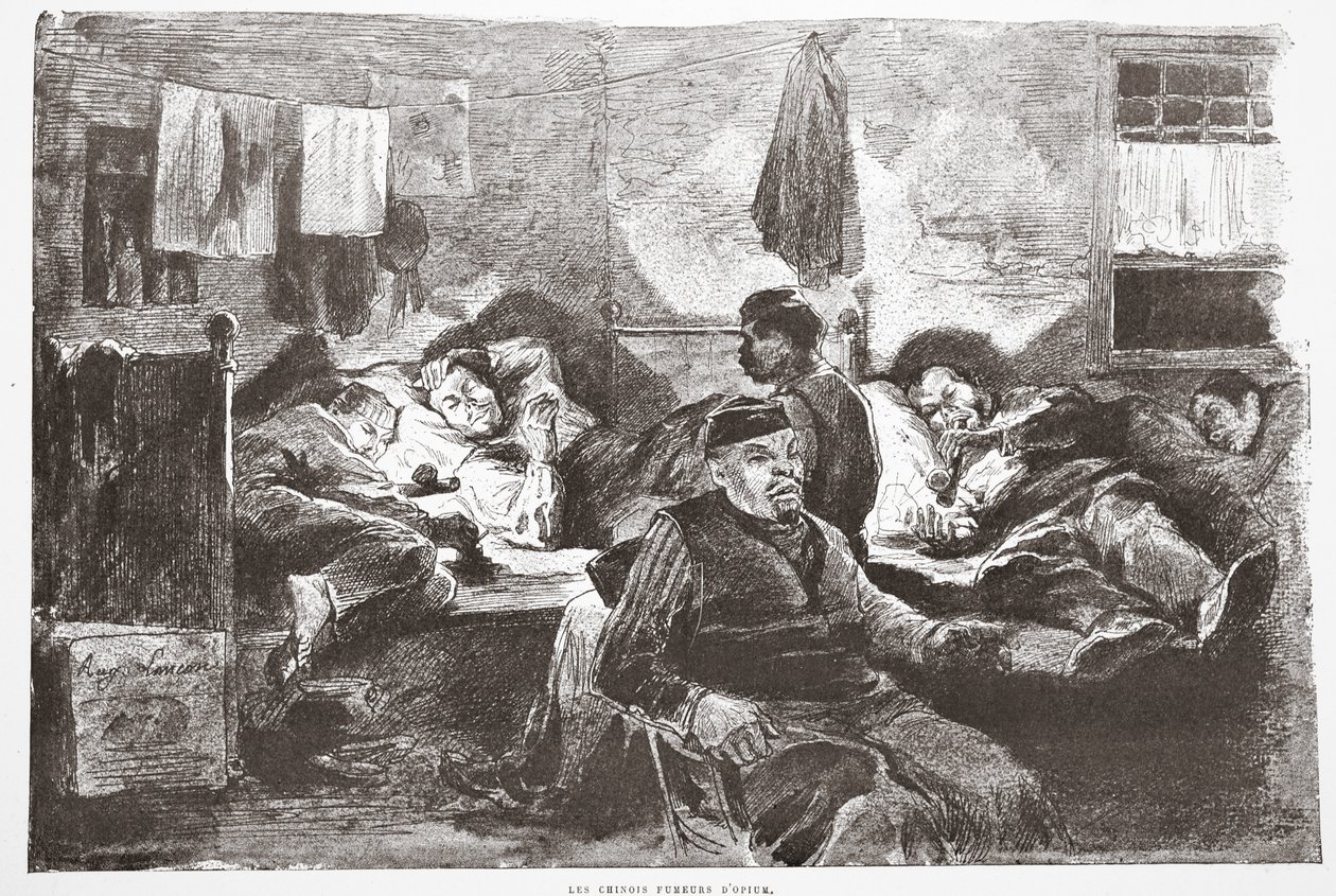 Die chinesischen Opiumraucher, Illustration aus 
