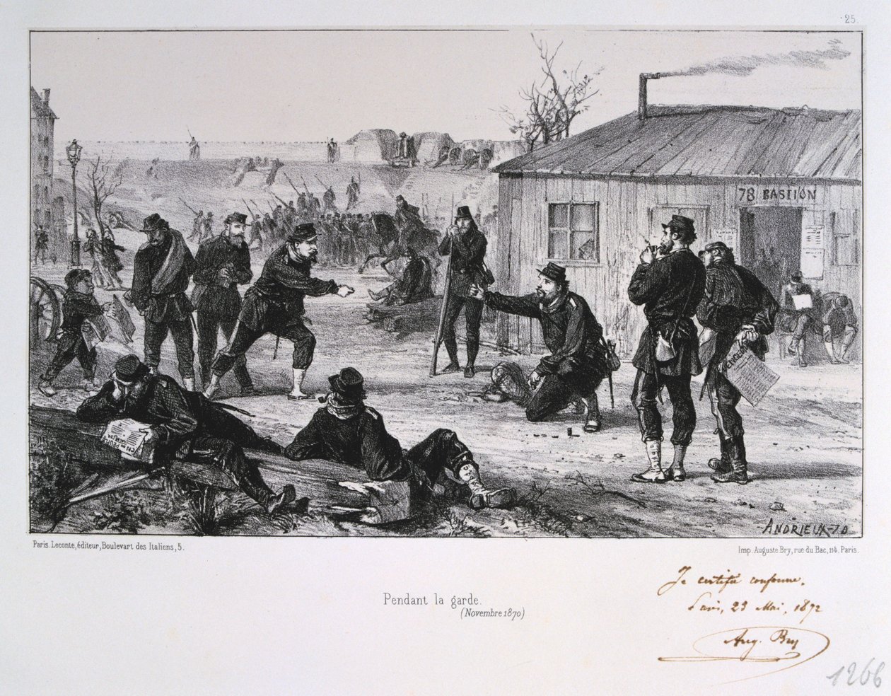 Pendant la garde, Belagerung von Paris, Deutsch-Französischer Krieg, November 1870 von Auguste Bry