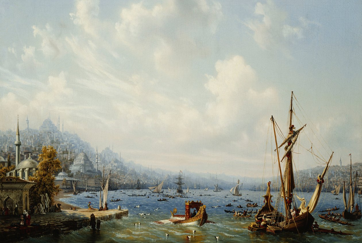 Boote auf dem Bosporus, vor Konstantinopel, 1846 von Auguste Etienne Francois Mayer