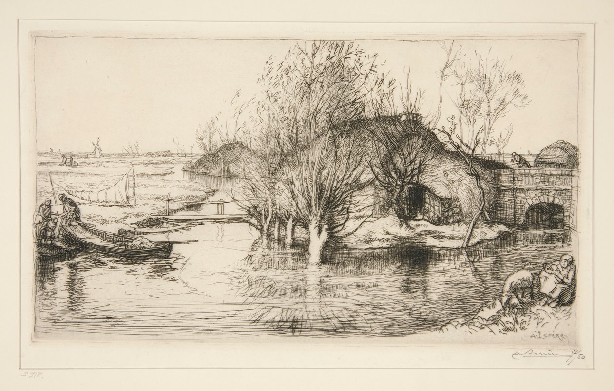 Die überflutete Hütte (Vendée) von Auguste Lepere
