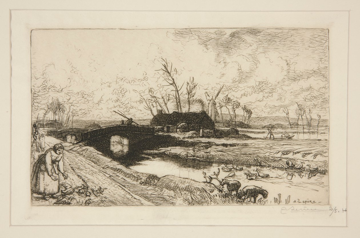 Le petit pont (Vendée) von Auguste Lepere
