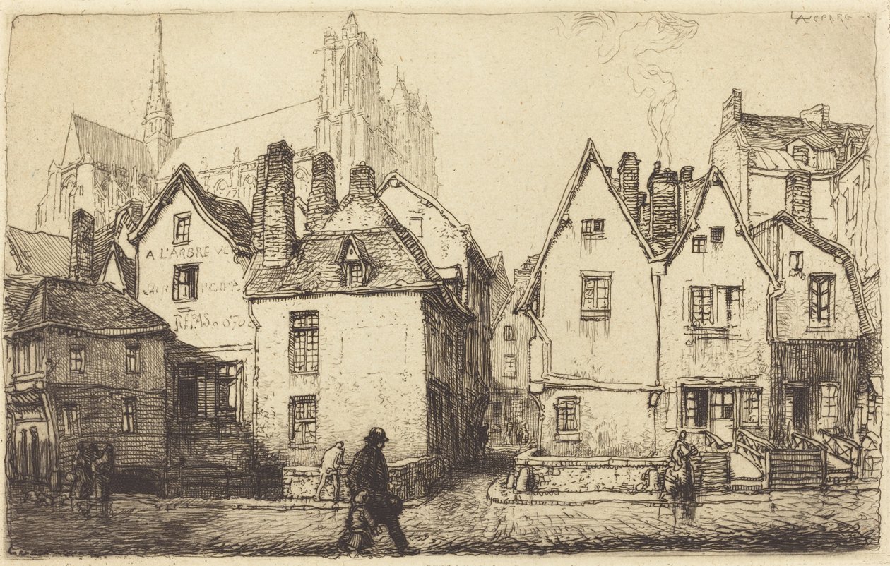 Alte Häuser in Amiens, 1907 von Auguste Lepere