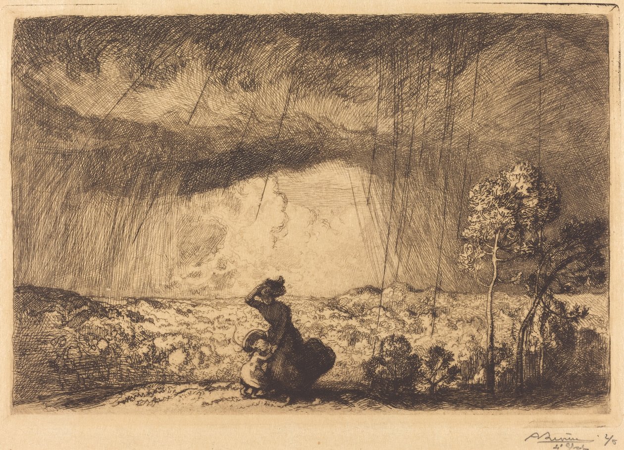 Sturm auf der Düne, Vendée von Auguste Lepere
