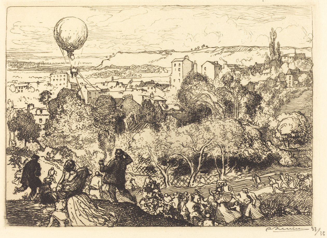 Der fallende Ballon, in Pre-Saint-Gervais von Auguste Lepere