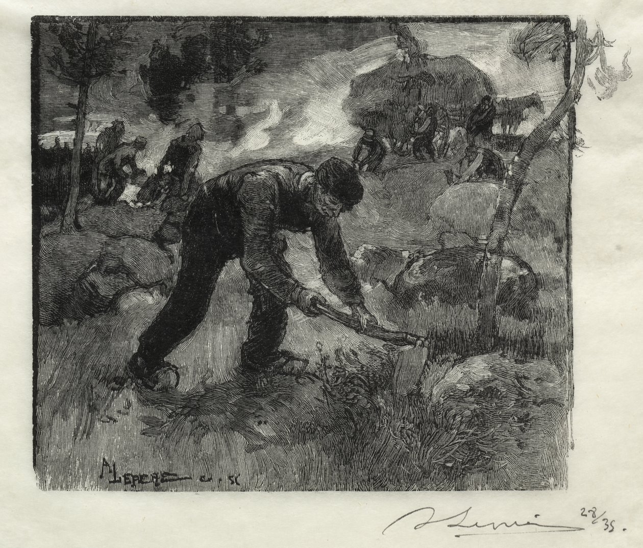Heidekrautjäger von Auguste Louis Lepère