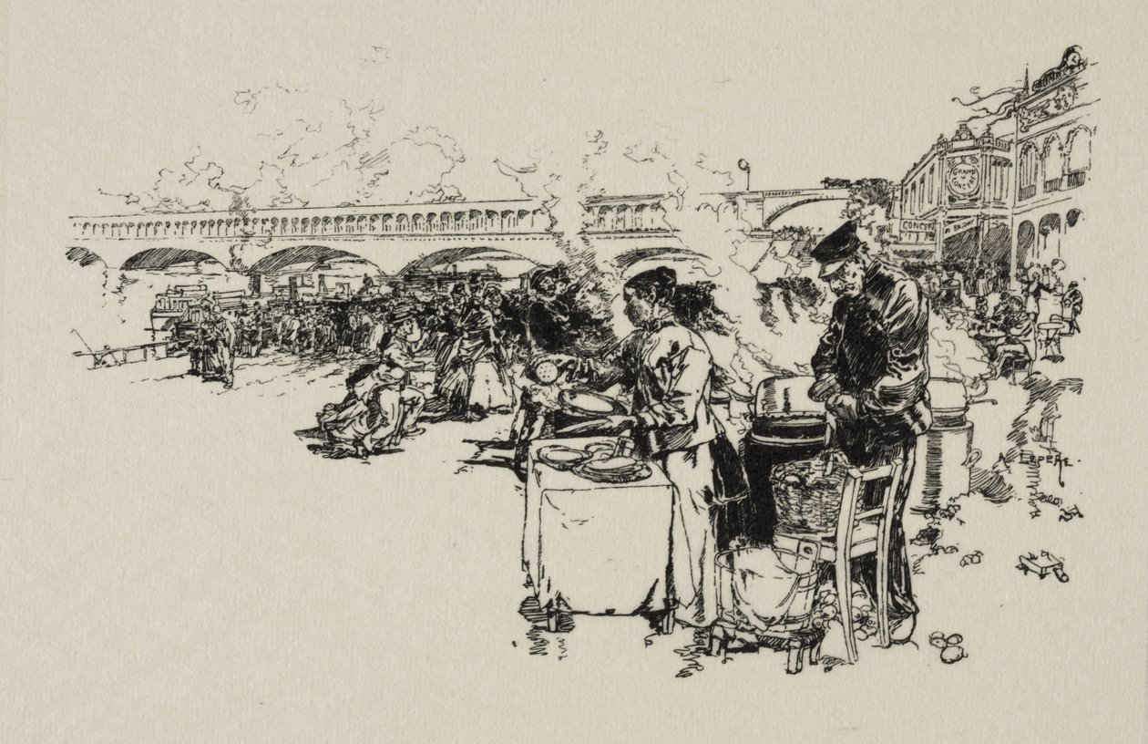 Anlegestelle der Omnibusboote von Auguste Louis Lepère