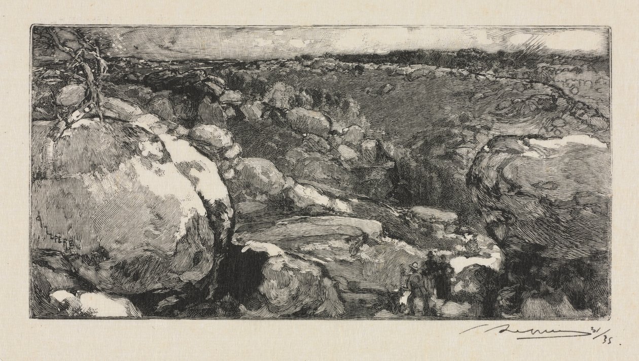 Wald von Fontainebleau: Der Zirkus von Long-Rocher von Auguste Louis Lepère